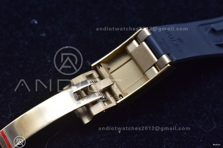 Best V2 116519 Case Rubber Strap 904L SA4130 Gold Daytona Black Clean SS Edition On 1:1 Dial 0418